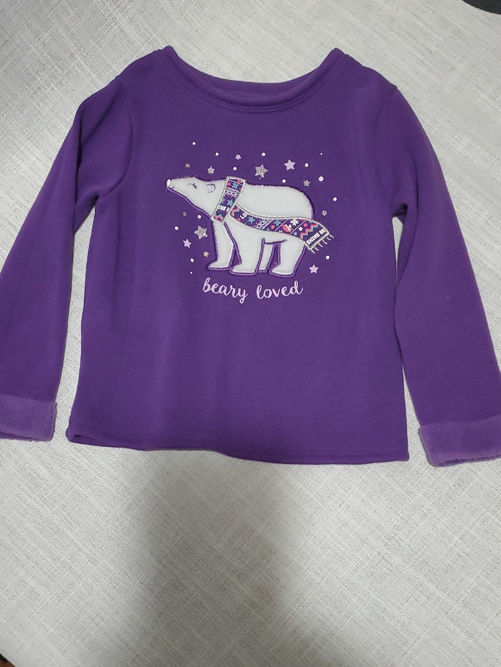 Kids .Garanimals Purple Long-Sleeve Top with Polar Bear Graphic